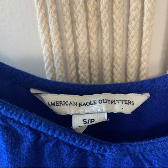 AMERICAN EAGLE Women’s Skater Slip Mini Dress Pockets Blue Size Small - Picture 3 of 14